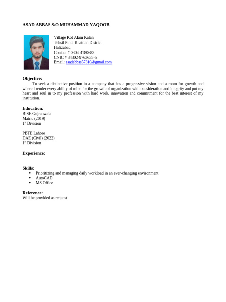 Asad Abbas (CV) | PDF