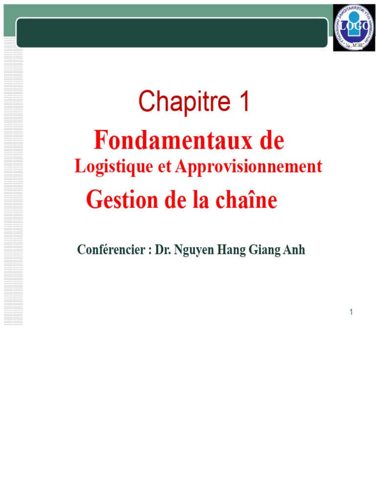 Fondamentaux de la Logistique et Supply Chain | PDF | Logistique ...