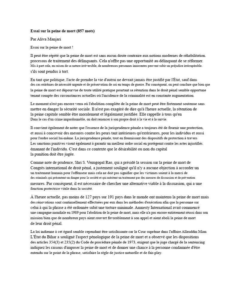 La peine de mort : enjeux et perspectives | PDF | Peine capitale | Crimes