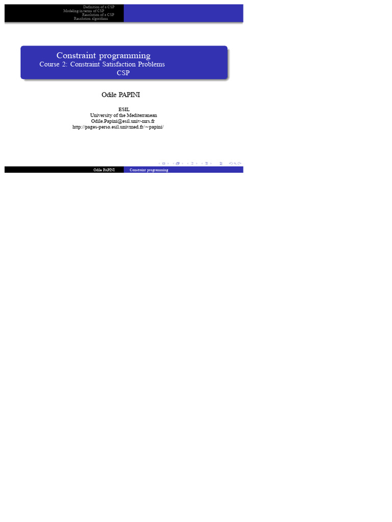 Constraint Programming Course | PDF | Applied Mathematics | Computer ...