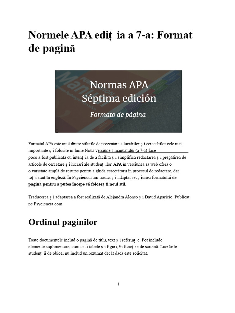 Normele APA Ediția A 7-A | PDF