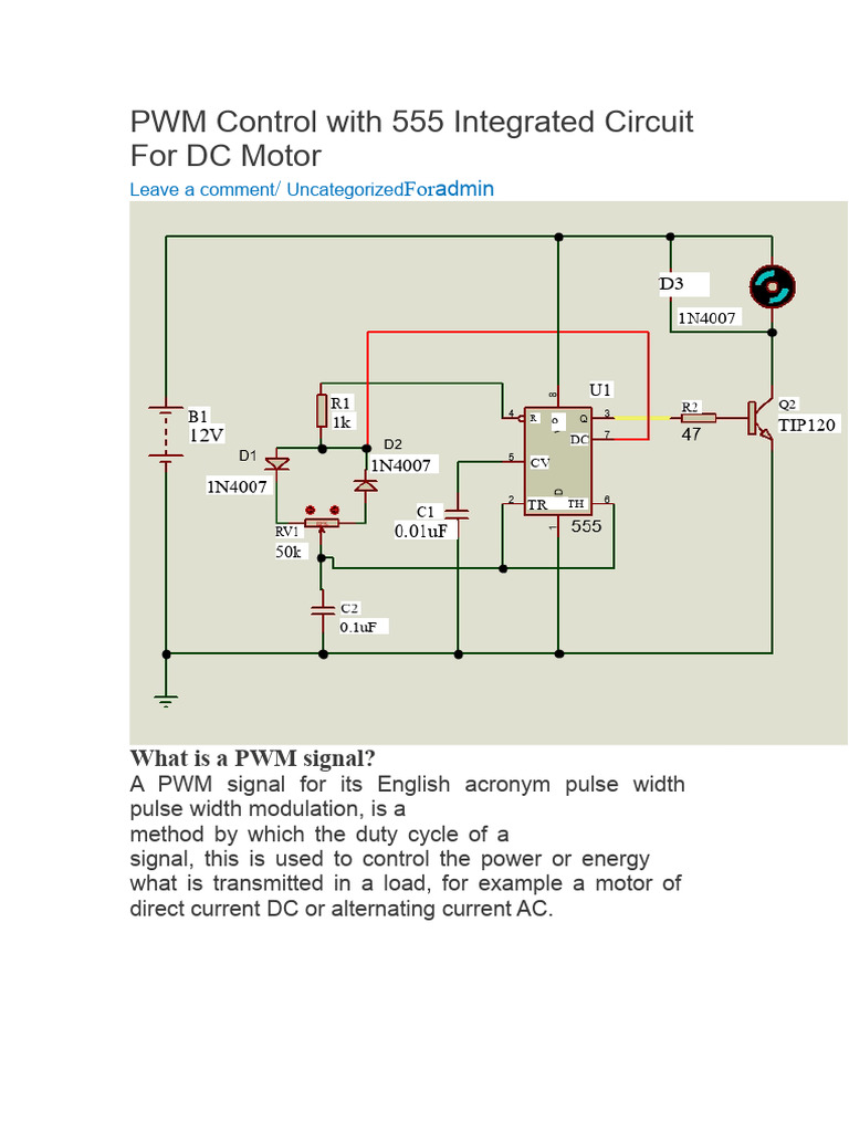 PWM Control With 555 Integrated Circuit For DC Motor: What Is A PWM ...