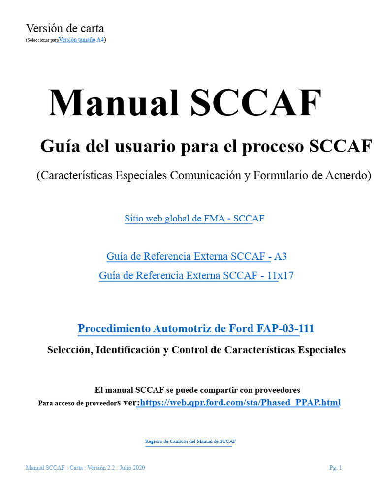 Guía Completa del Manual SCCAF | PDF | Diseño | Compania de motores ford