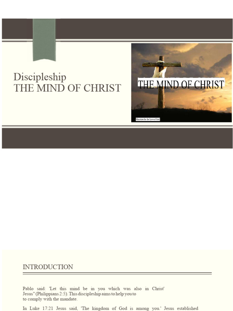 Discipleship: The Mind of Christ Guide | PDF | Disciple (Christianity ...