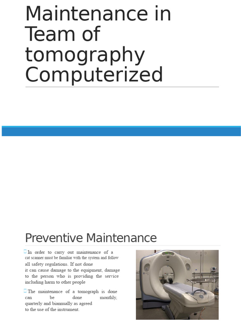 Tomography Equipment Maintenance Guide | PDF | Ct Scan | Power Supply
