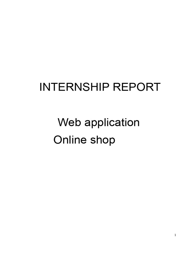 E-commerce Web App Internship Report | PDF | Computing | Computer ...