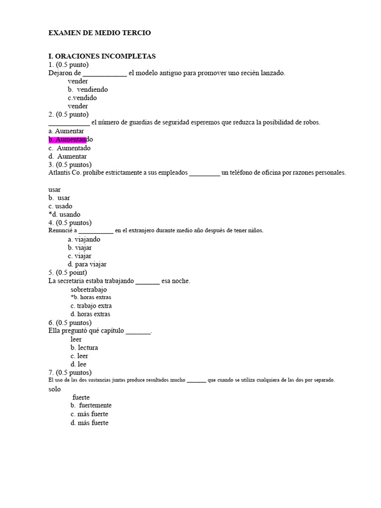 Examen de Medio Término | PDF