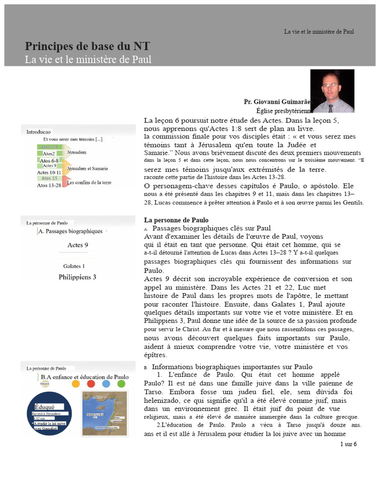 Vie et ministère de l'apôtre Paul | PDF | Paul l'apôtre | Actes des Apôtres