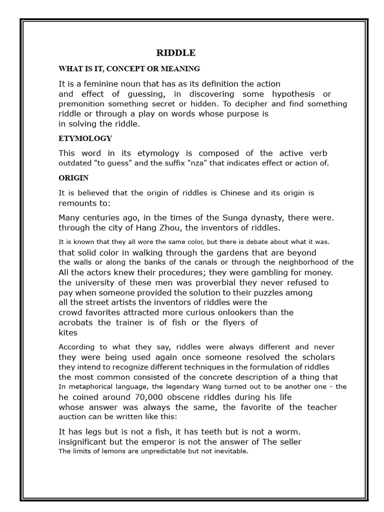 Riddle and Origin | PDF | Riddle