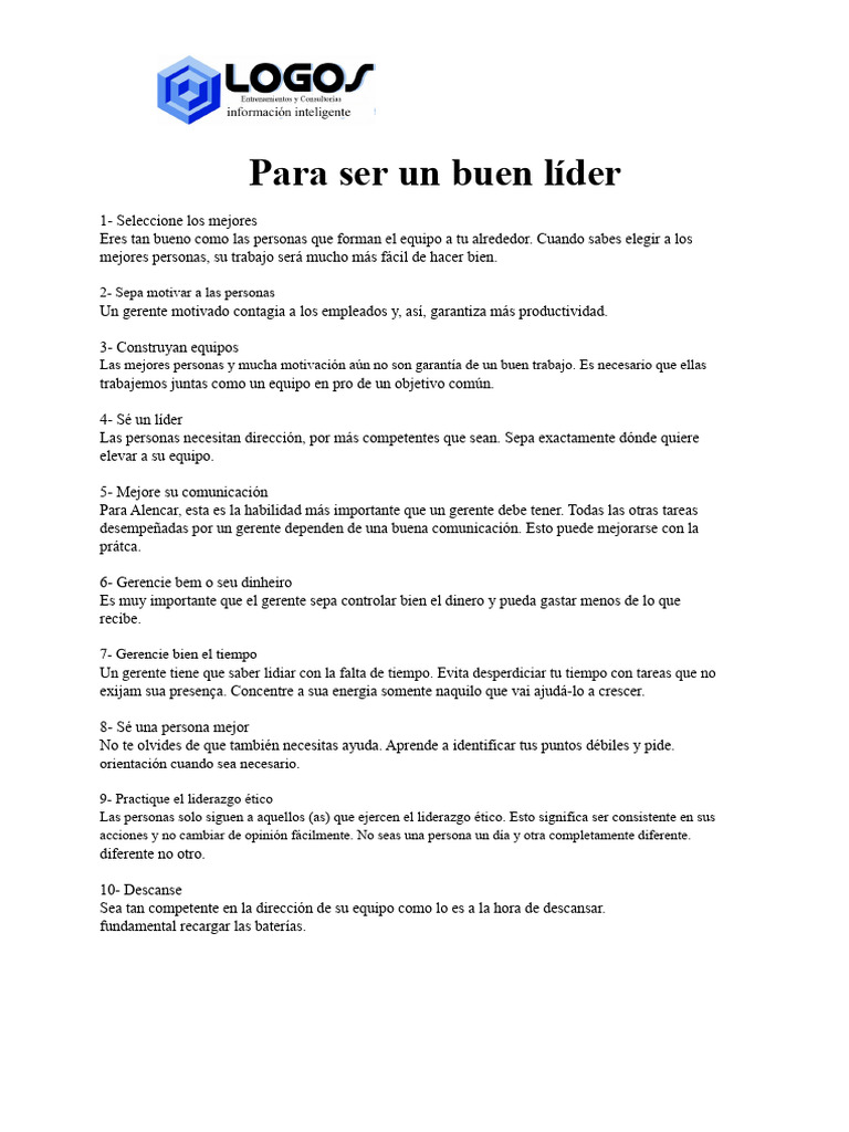 Claves para ser un buen líder | PDF
