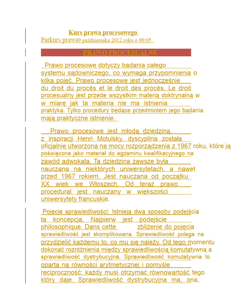 Kurs Prawa Procesowego | PDF