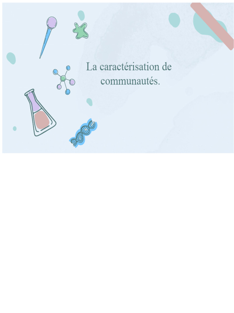 Caractérisation des Communautés et Éléments clés | PDF