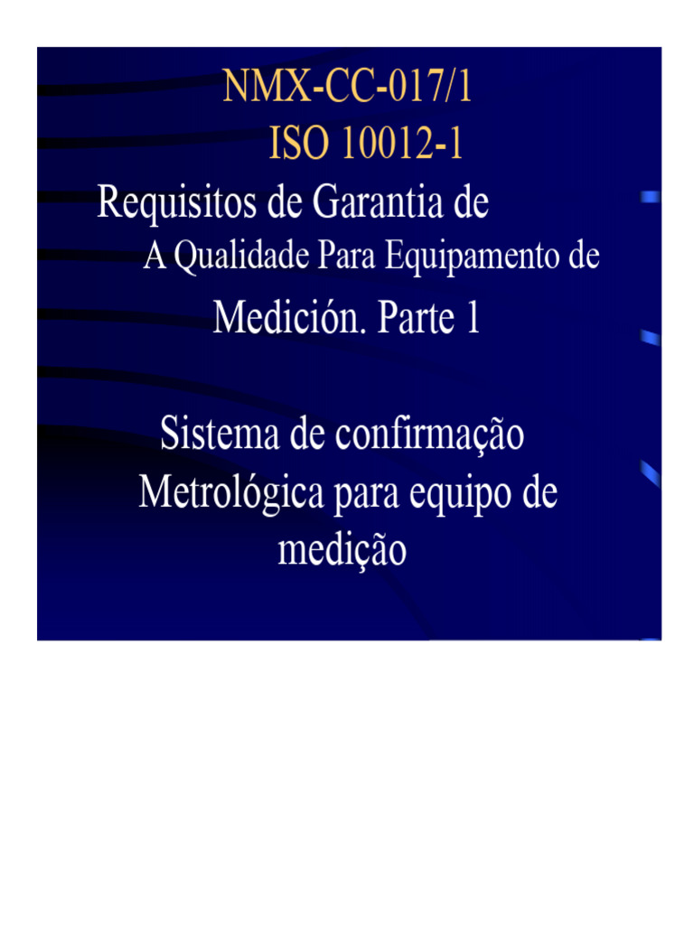 Requisitos de Qualidade para Equipos de Medição | PDF | Calibração ...