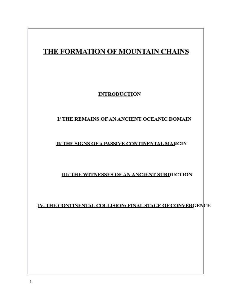 Mountain Chain Formation Explained | PDF | Plate Tectonics | Rift