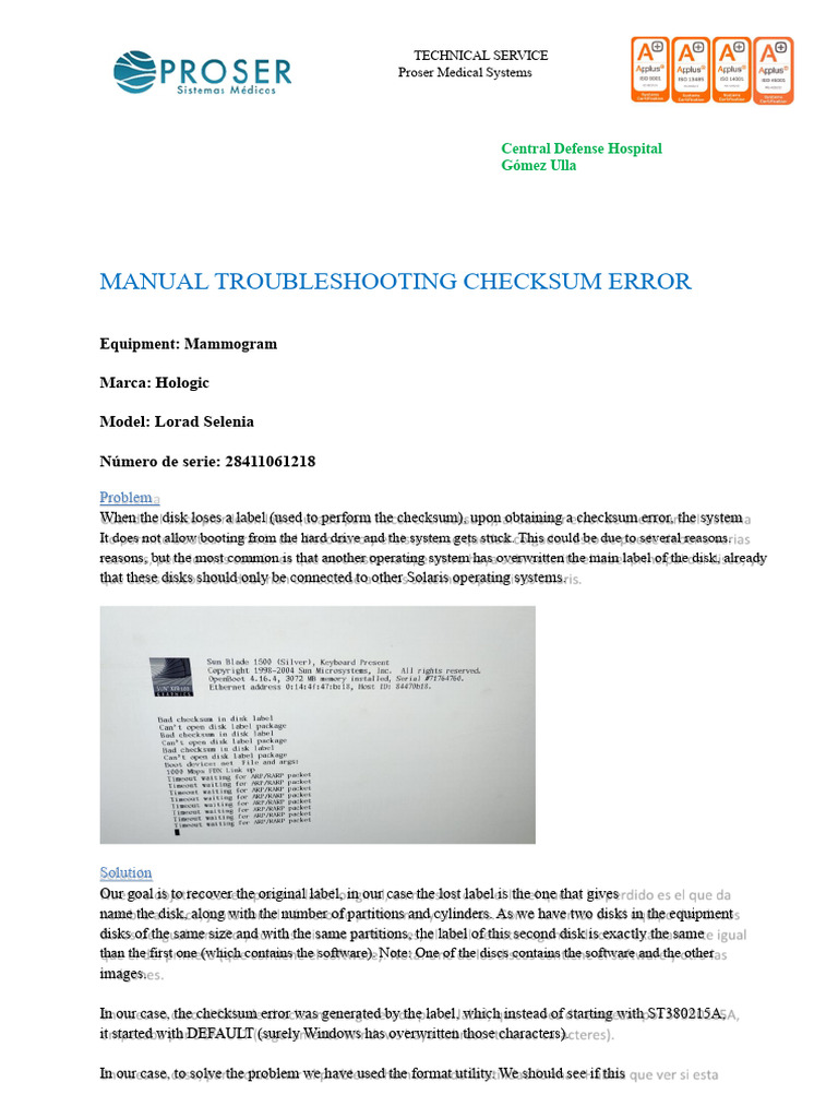 Curated visual reference: Manual Troubleshooting Checksum Lorad Selenia Pdf Booting Photo Inspiration