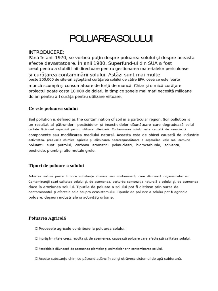 Poluarea Solului | PDF