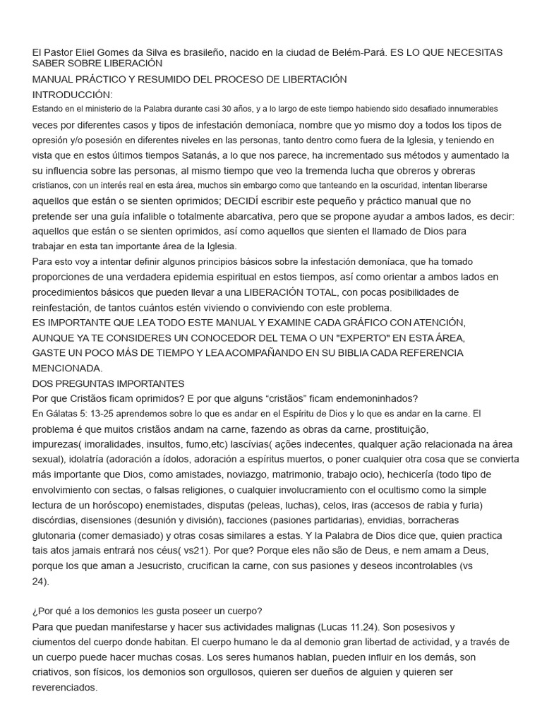 Manual Práctico de Liberación Espiritual | PDF | Demonios | Pecado