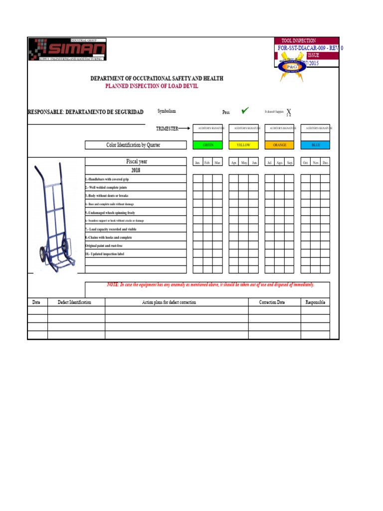 For-Sst-Diacar-009 Inspection of Load Devil Tool Rev. 0 | PDF | Chess ...