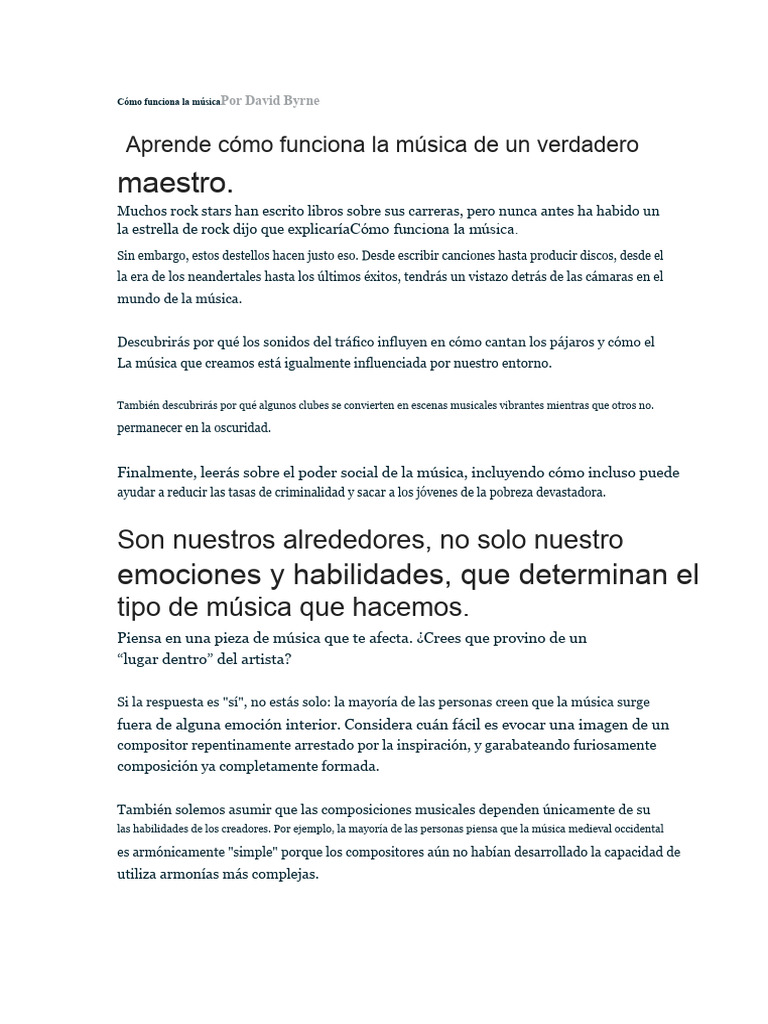 Cómo la música se adapta a su entorno | PDF | Armonía | Canciones