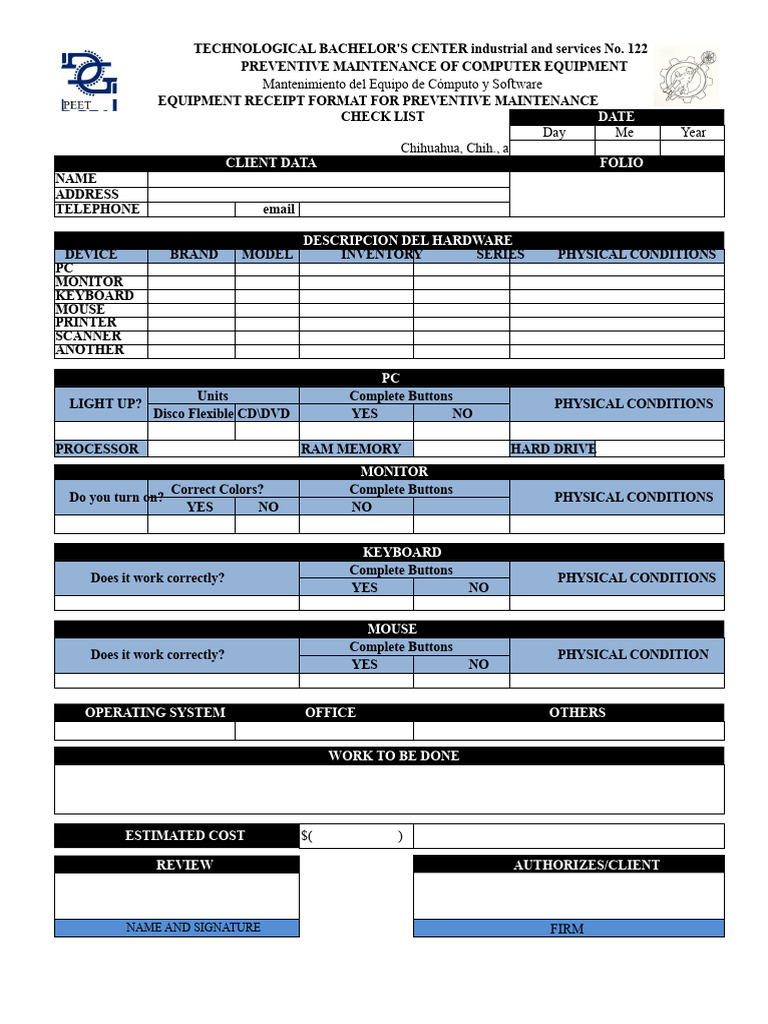 Preventive Maintenance Checklist for Computers | PDF | Computer ...