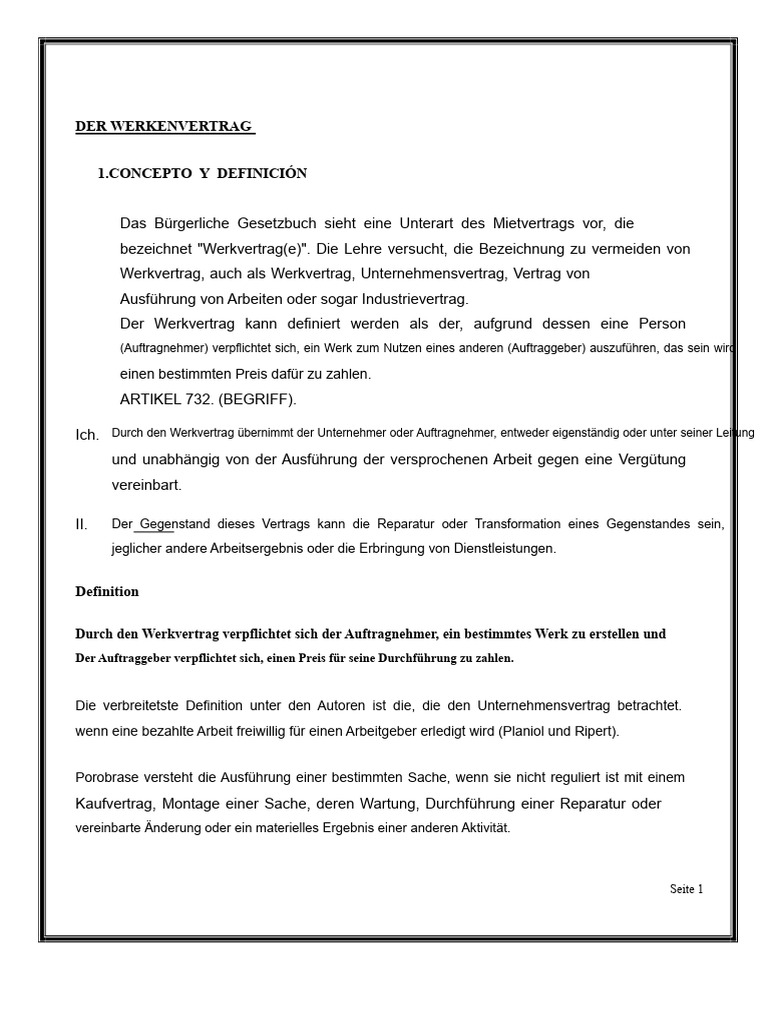 Werkvertrag | PDF
