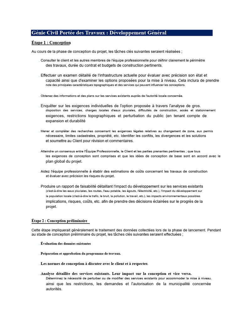Génie Civil : Étapes de Conception et Approvisionnement | PDF