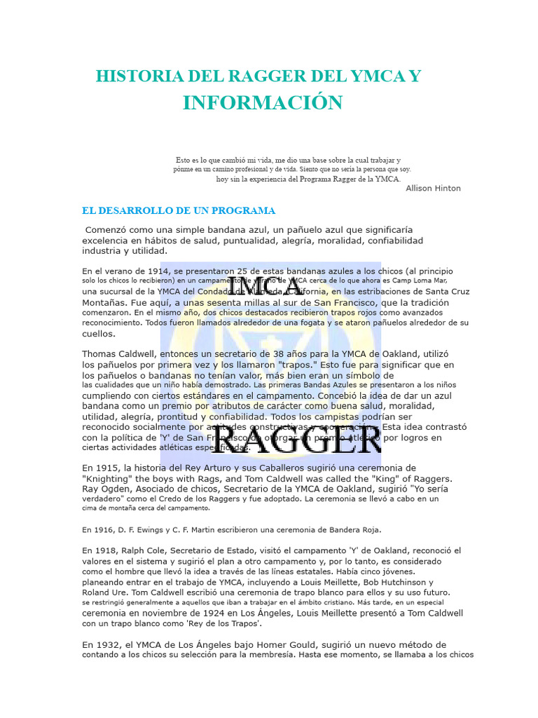 YMCA Ragger | PDF