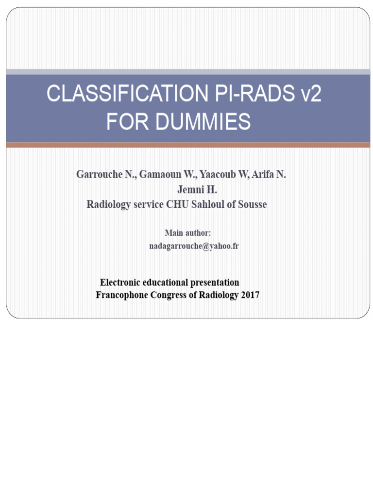 Understanding PI-RADS v2 for Prostate MRI | PDF | Prostate | Magnetic ...