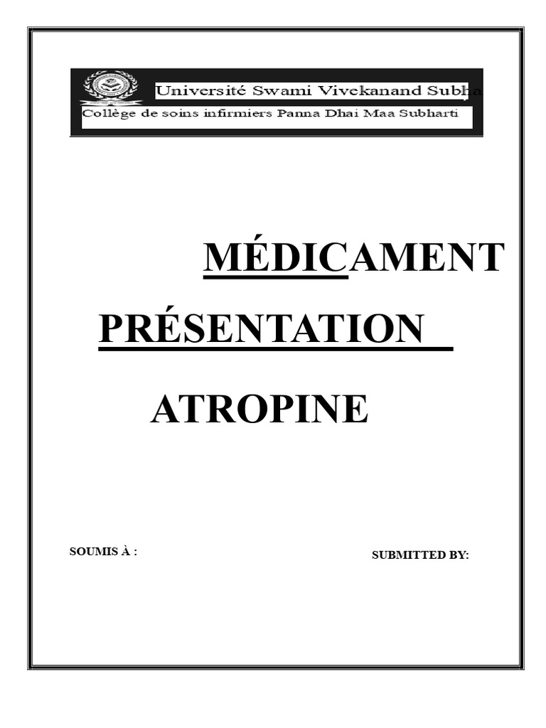 Sécurité de l'Atropine chez les Enfants | PDF | Essai clinique ...