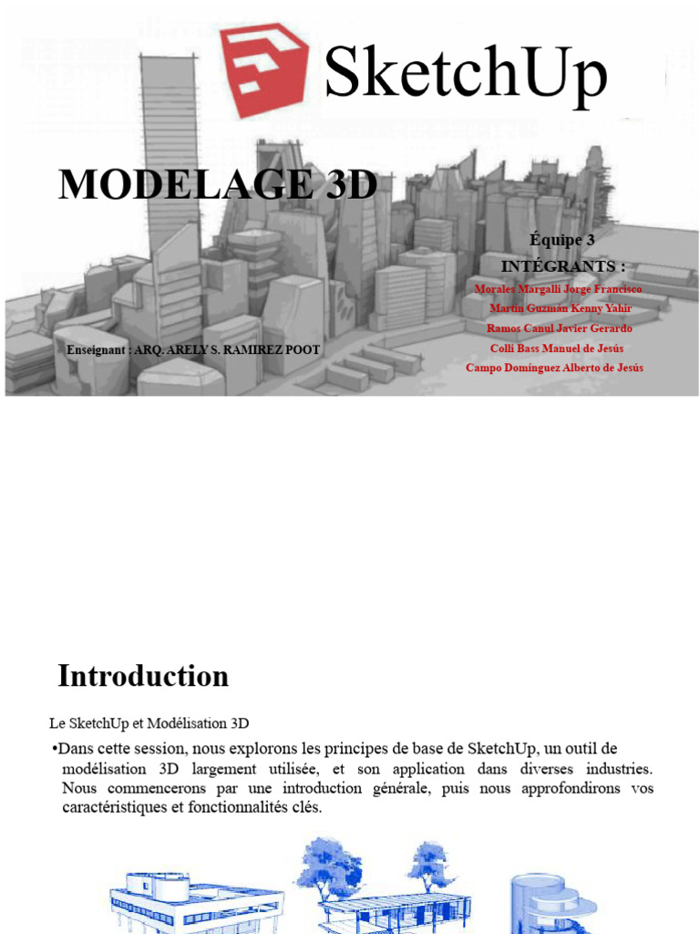 Introduction à SketchUp pour Modélisation 3D | PDF | SketchUp ...