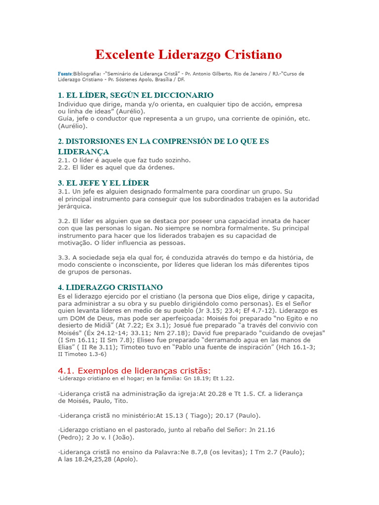 Liderazgo Cristiano: Claves y Estilos | PDF | Liderazgo