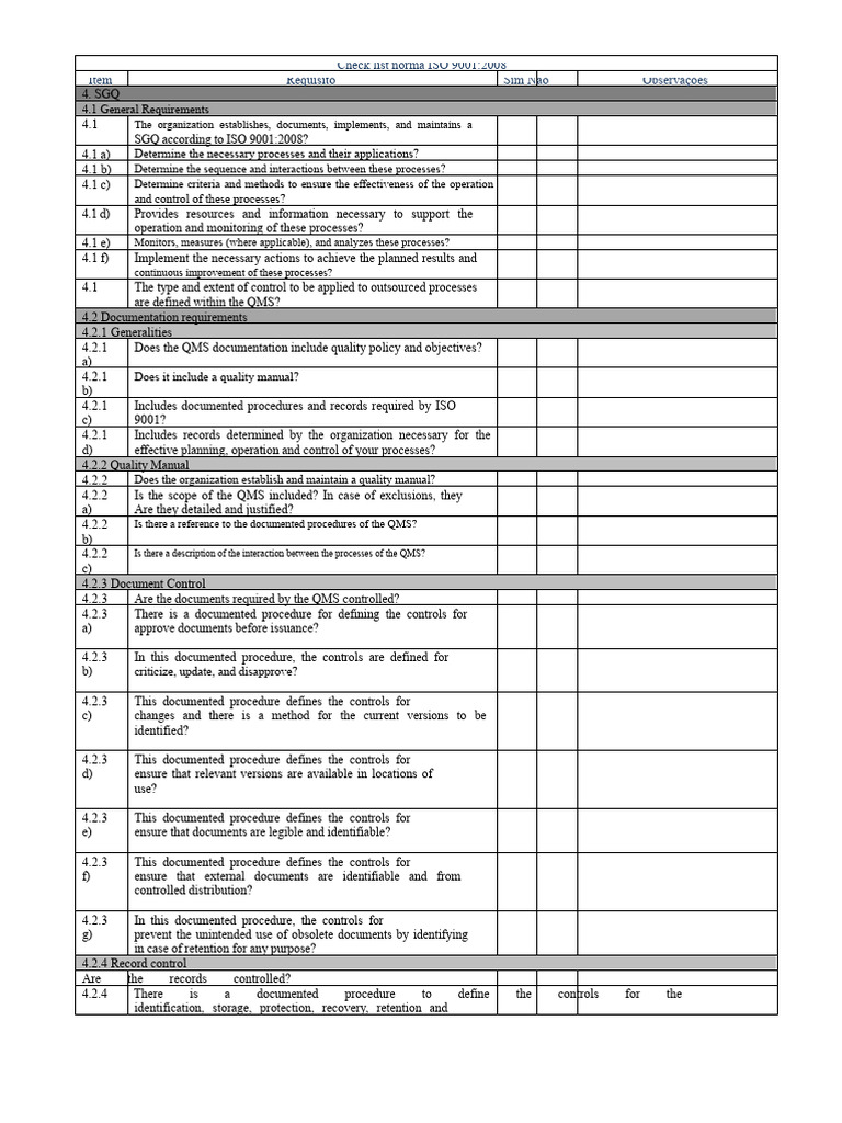 ISO 9001 Checklist | PDF | Quality Management System | Audit