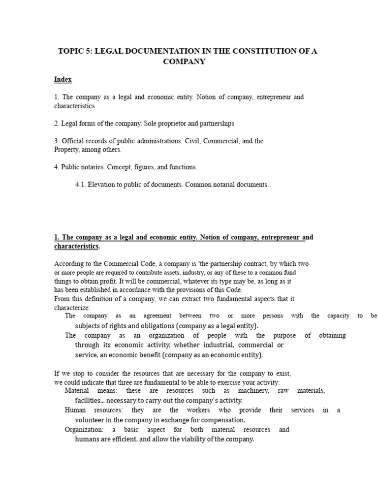 Legal Documentation for Companies | PDF | Notary Public | Partnership