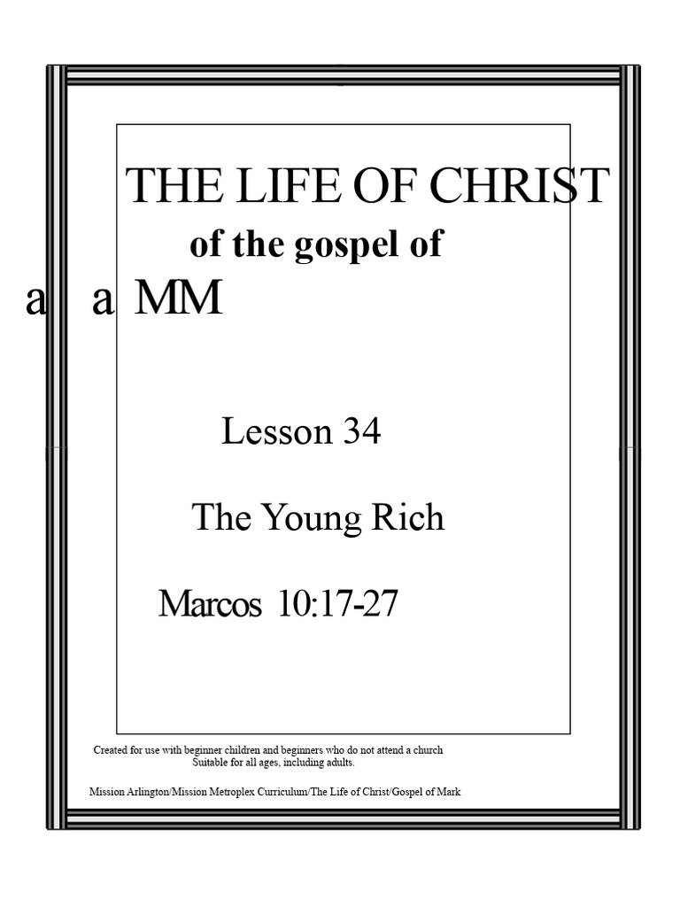 The Rich Young Man: A Lesson for Kids | PDF | Jesus | Kingship And ...