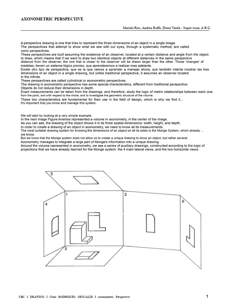 Axonometric Drawing | PDF | Geometry | Classical Geometry