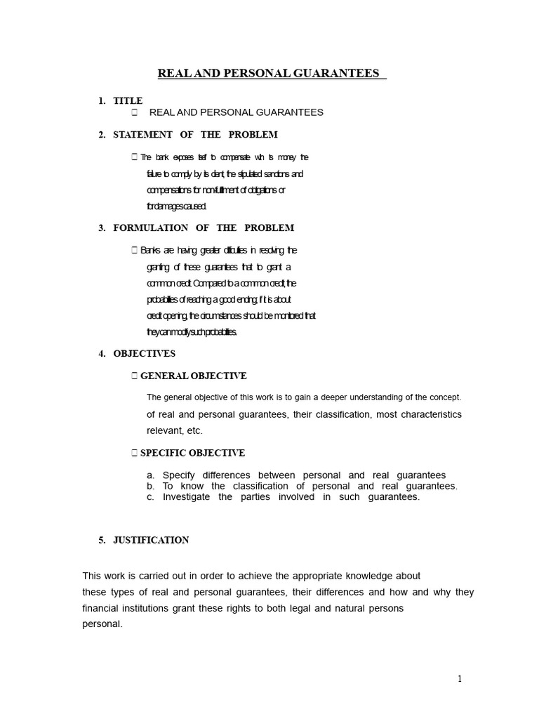 Understanding Real and Personal Guarantees | PDF | Guarantee | Surety