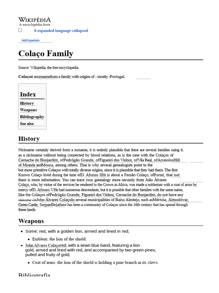 Colaço Family | PDF | Portugal