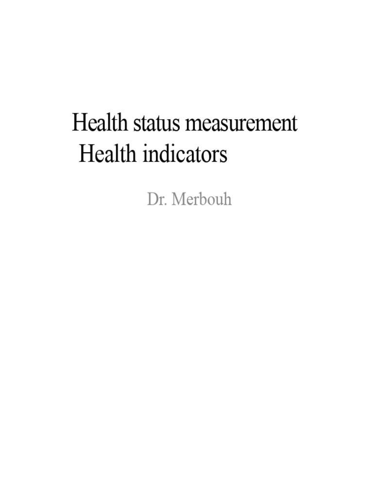 Understanding Health Status Indicators | PDF | Mortality Rate | Life ...