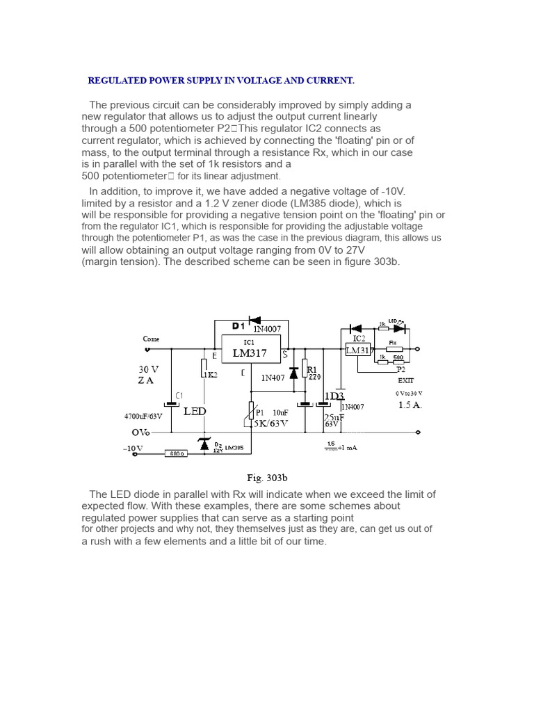 Adjustable Voltage and Current Regulator | PDF | Electrical Equipment ...