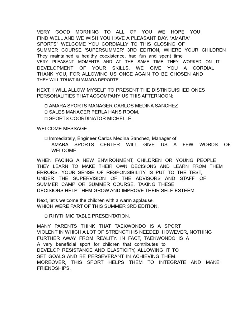 Closing Program Veranisimo | PDF | Communication | Creativity