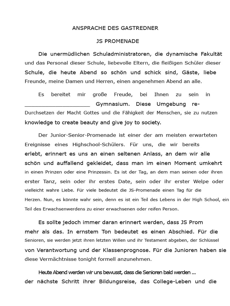 Ansprache Des Gastredners (JS) | PDF