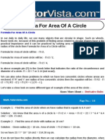 Formula For Area of A Circle
