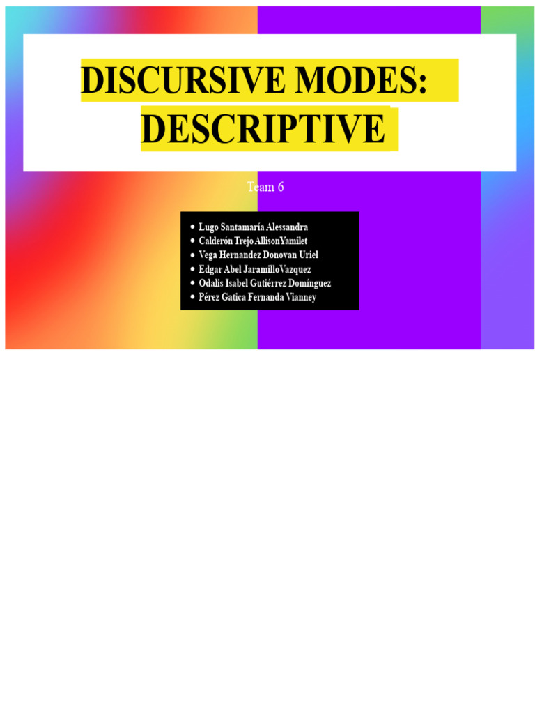 Understanding Descriptive Discursive Modes | PDF | Linguistics ...