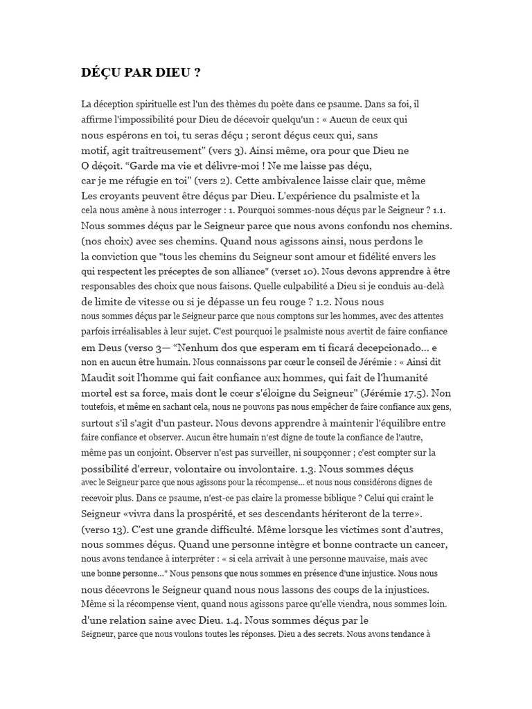 Déception spirituelle et confiance en Dieu | PDF | Dieu | Saint