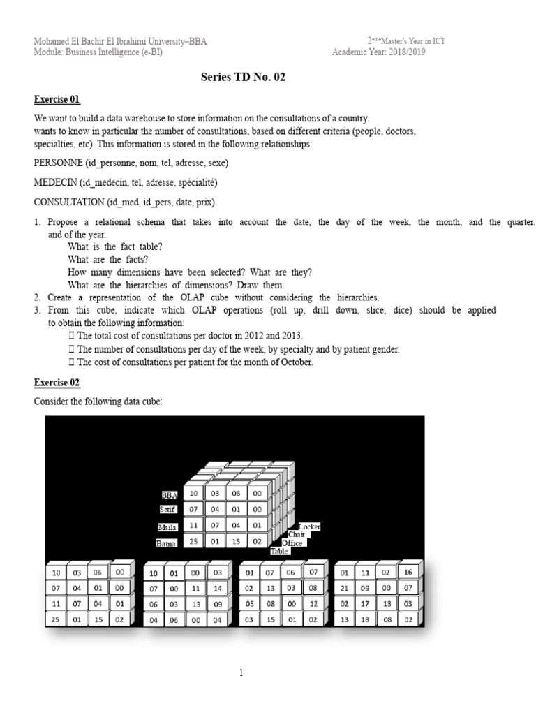 BI_SerieTDn02 | PDF | Data Warehouse | Data Management