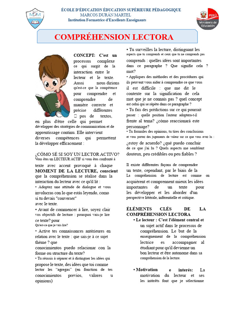 Compréhension de la Lecture Active | PDF | Pédagogie | Apprentissage
