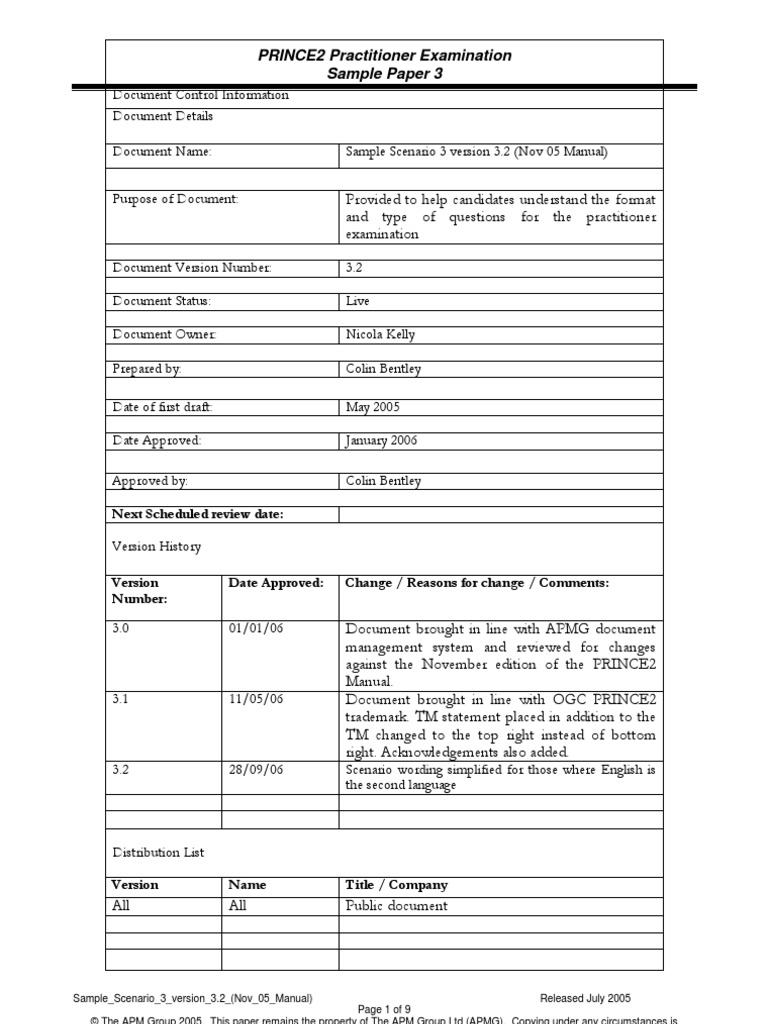 p2 Practitioner Exam Paper3 | PDF | Test (Assessment) | Business Process