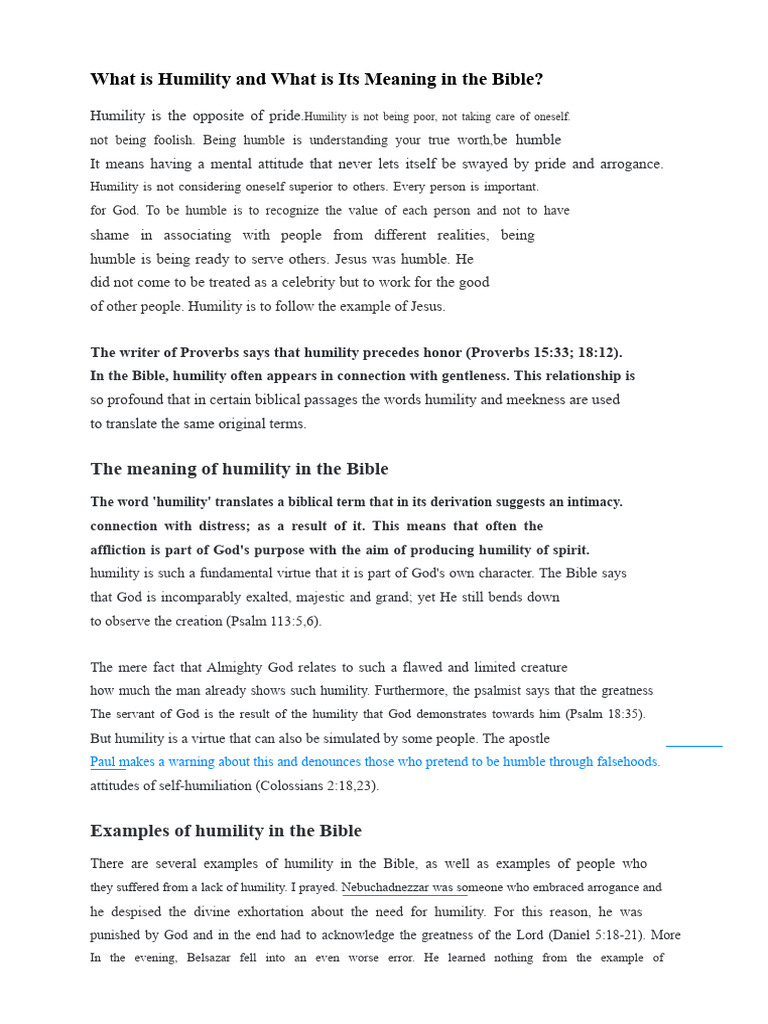 Understanding Biblical Humility | PDF | Humility | Religious Belief And ...