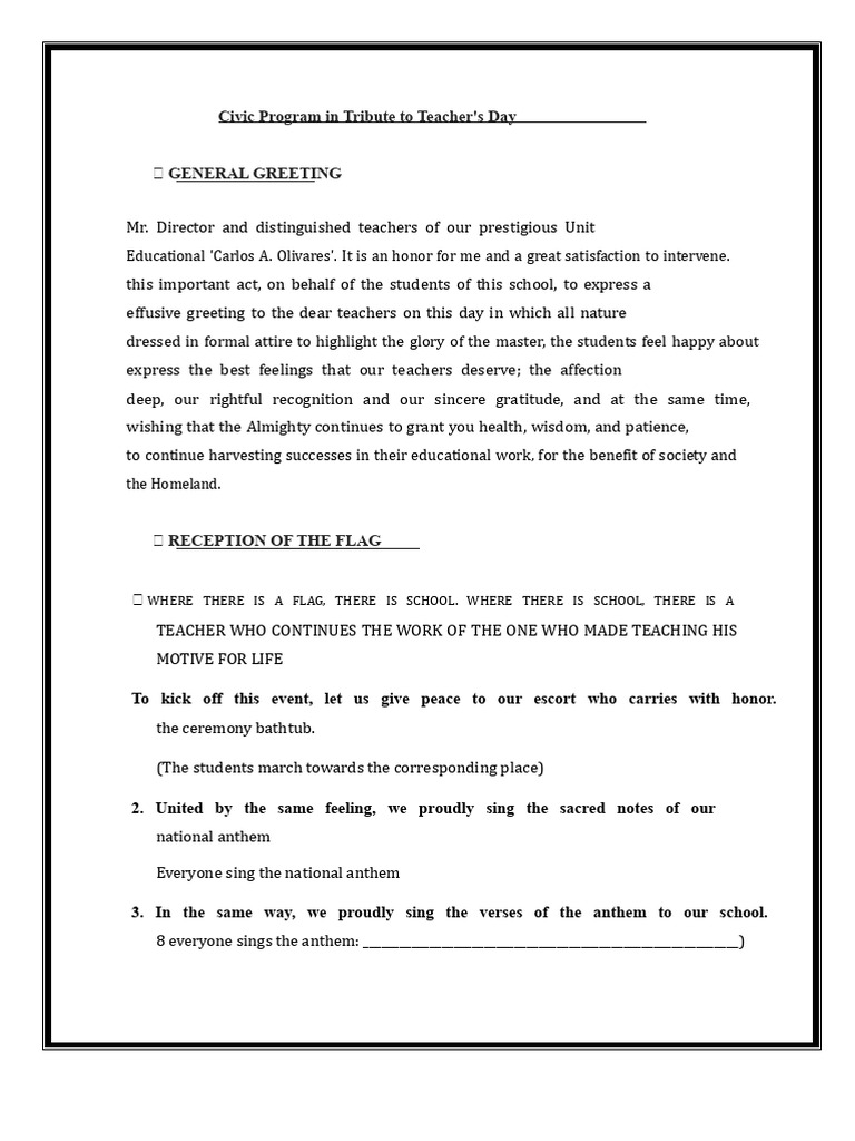 Teacher's Day Tribute Program | PDF | Knowledge