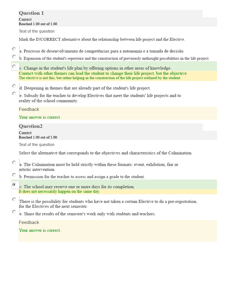 Elective Questions | PDF | Curriculum | Adolescence